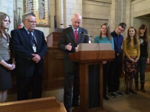 Governor Pete Ricketts signed a proclamation on January 14, 2015 designating January as "Human Trafficking Awareness Month."