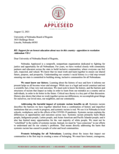UN Board of Regents Letter